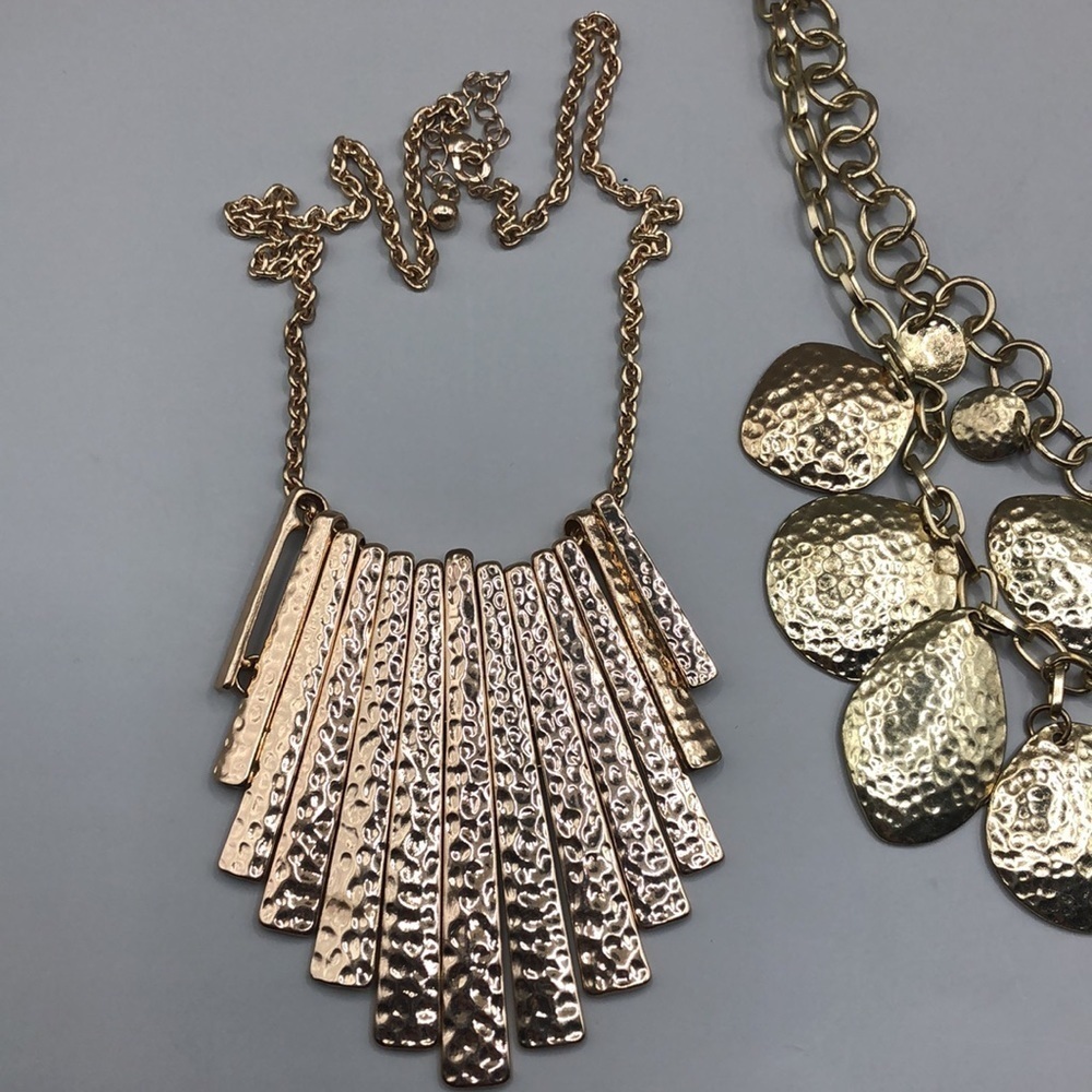 Bundle 2 Modernist Statement Style Chain Necklace… - image 5